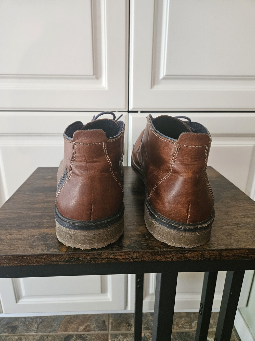 Rieker Charles Cognac Leather Chukka Desert Boots Heritage Americana Preppy Work - Picture 4 of 7